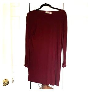 Maroon dress burgundy red long sweater